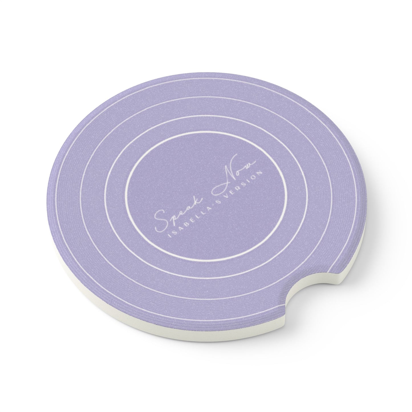 Personalized SPEAK NOW Purple Vinyl Record Soapstone Car Coaster, CUSTOMIZED Version's Name | 2.6" x 2.6" Round | Swiftie Fan Gift