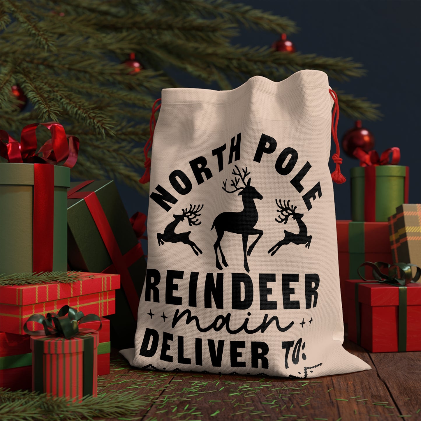 Gift Bag from SANTA SACK, North pole post office overnight express special delivery for inspected by elf