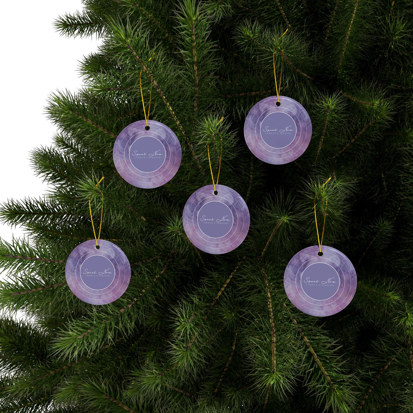 Personalized Ceramic Ornament, SPEAK NOW Purple Haze Vinyl Record | CUSTOM Version, Name or Era | 4" x 4" | Swiftie Gift Fan Present