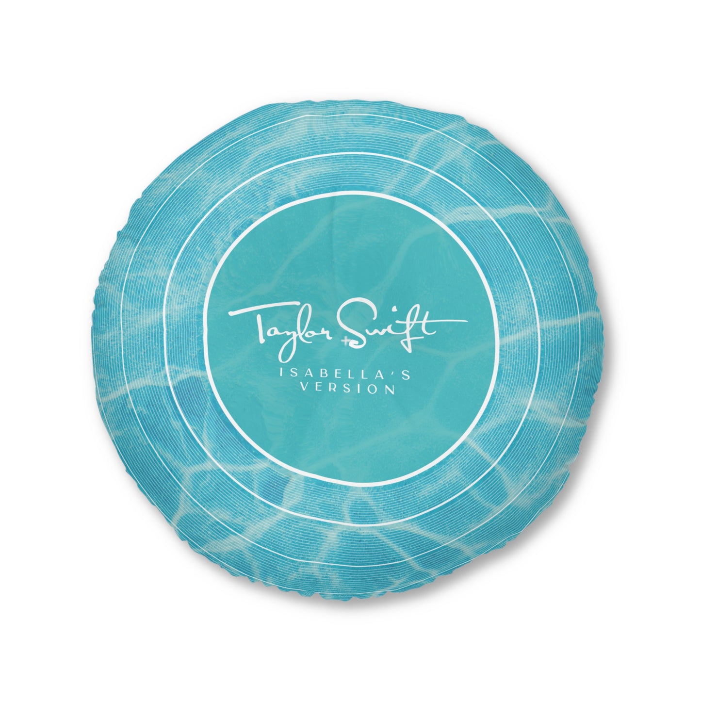 Personalized Tufted Floor Pillow | Pool Water BLUE Vinyl Record l CUSTOM Version Name and Era | 30"x30" & 26"x26" | Swiftie Gift Fan