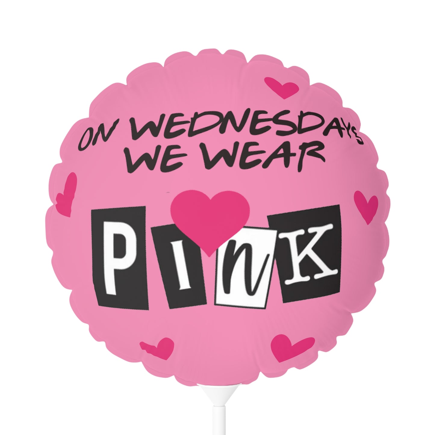 MEAN GIRLS Balloon 11" | On Wednesdays We Wear PINK | Round and Heart-shaped | Unique Valentine's Day Party Decor Gift