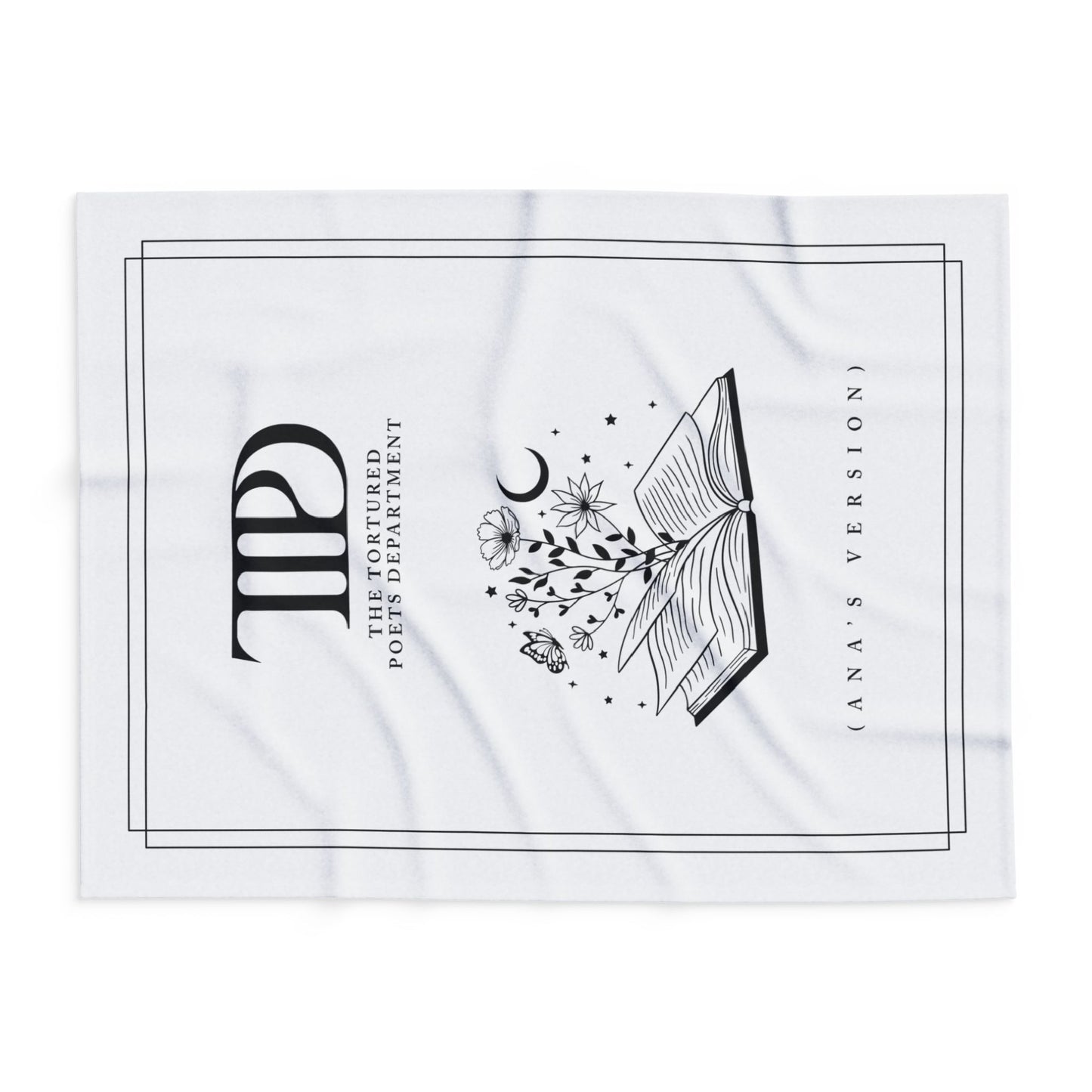Tortured Poets Inspired White Arctic Fleece Blanket | 30" x 40", 50" x 60", and 60" x 80" | Swiftie Gift Fan Present