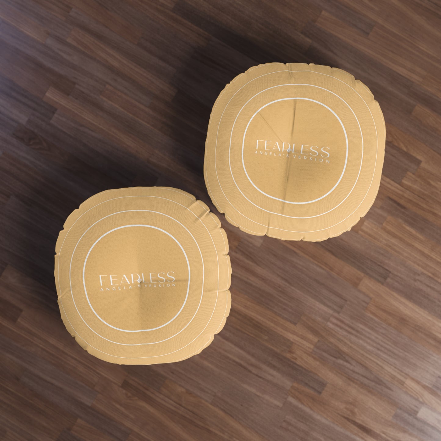 Personalized Tufted Floor Pillow, FEARLESS Golden Yellow Vinyl Record l CUSTOM Version Name and Era | 30"x30" & 26"x26" | Swiftie Gift Fan