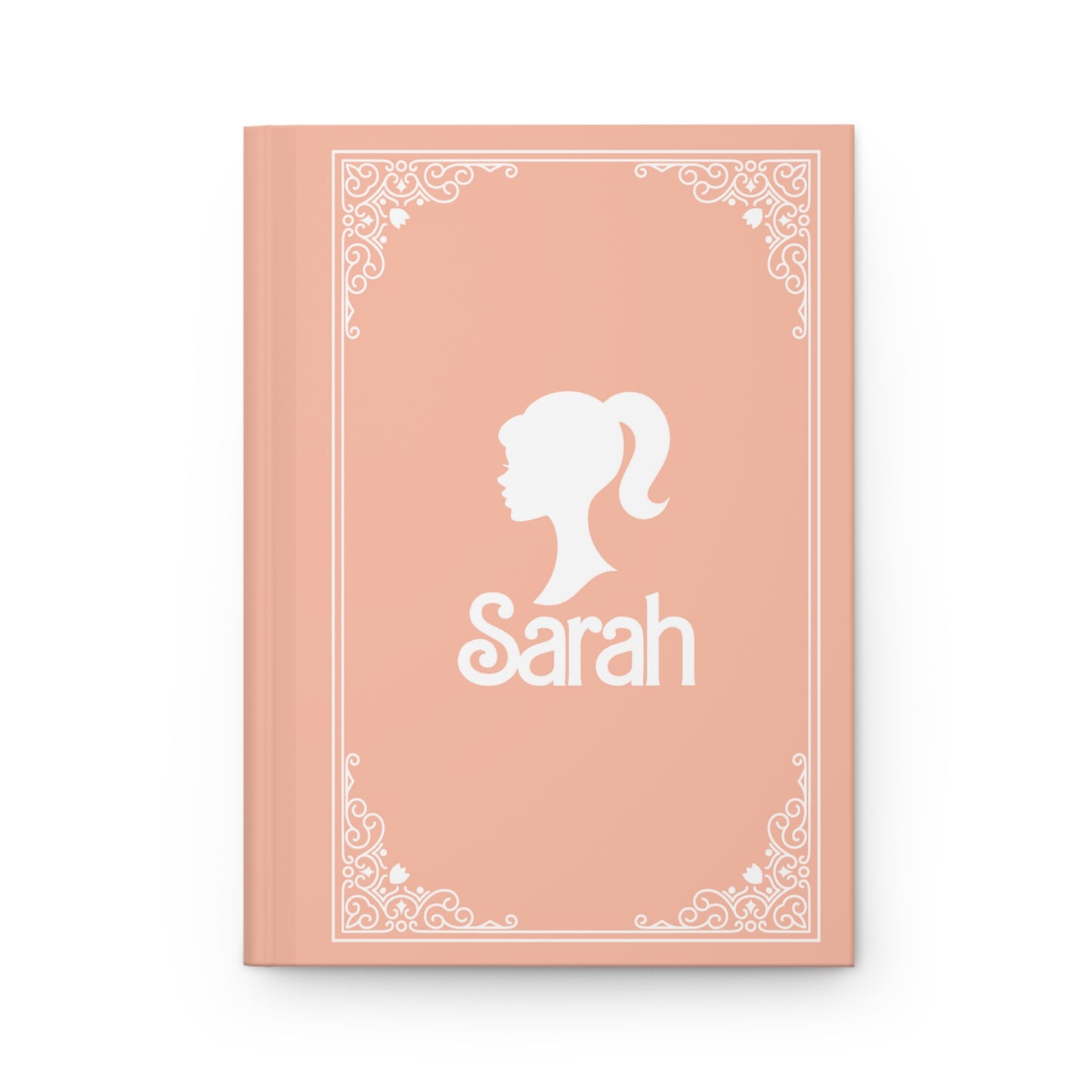 PERSONALIZED Hardcover Journal Matte, Pastel Orange, BARBIE inspired Fairytale Book Cover, Perfect Christmas Gift for Girls