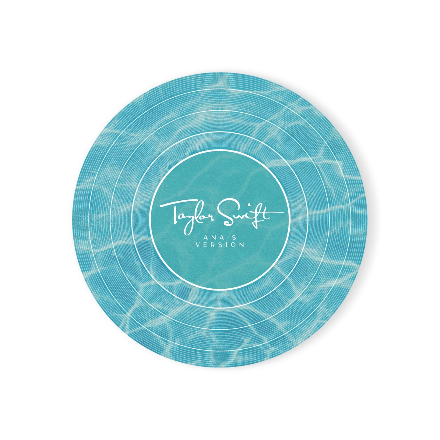 Personalized Cork Back Coaster | Pool Water BLUE Vinyl Record | CUSTOM Version, Name or Era | 4" x 4" | Swiftie Gift Fan Present