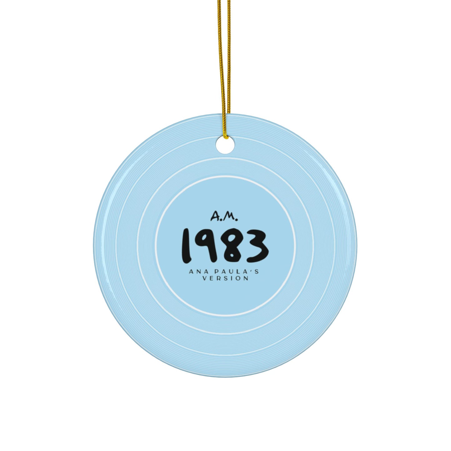 Personalized Ceramic Ornament, 1989 Sky Blue Vinyl Record | CUSTOM VERSION's Name or Era | 4" x 4" | Swiftie Gift Fan Present