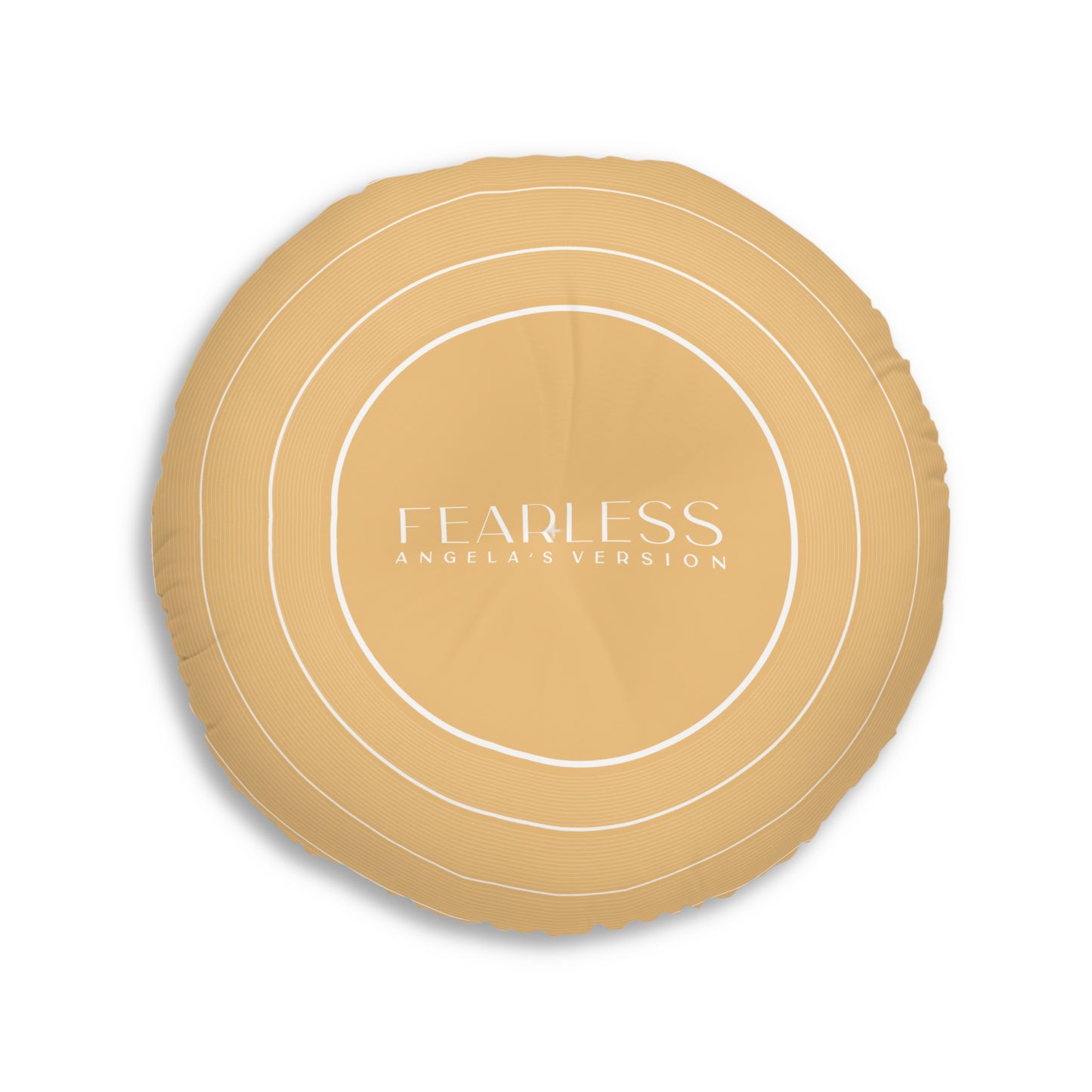 Personalized Tufted Floor Pillow, FEARLESS Golden Yellow Vinyl Record l CUSTOM Version Name and Era | 30"x30" & 26"x26" | Swiftie Gift Fan