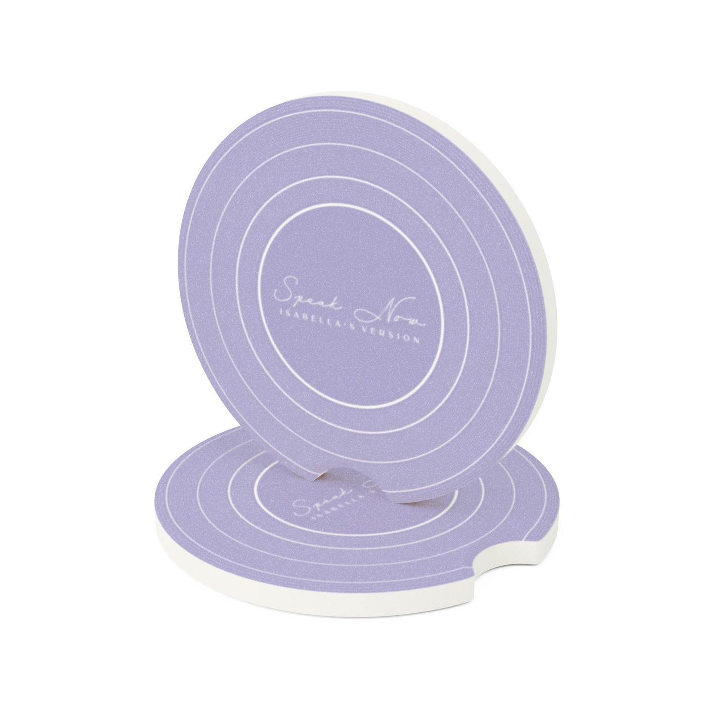 Personalized SPEAK NOW Purple Vinyl Record Soapstone Car Coaster, CUSTOMIZED Version's Name | 2.6" x 2.6" Round | Swiftie Fan Gift