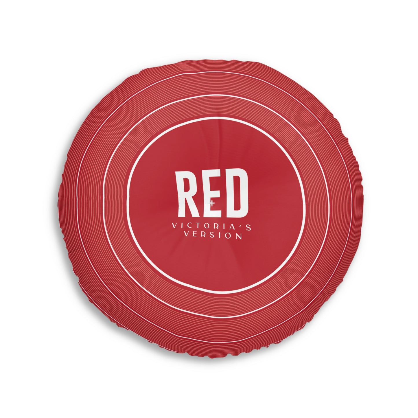 Personalized Tufted Floor Pillow, RED Vinyl Record l CUSTOM Version Name and Era | 30"x30" & 26"x26" | Swiftie Gift Fan