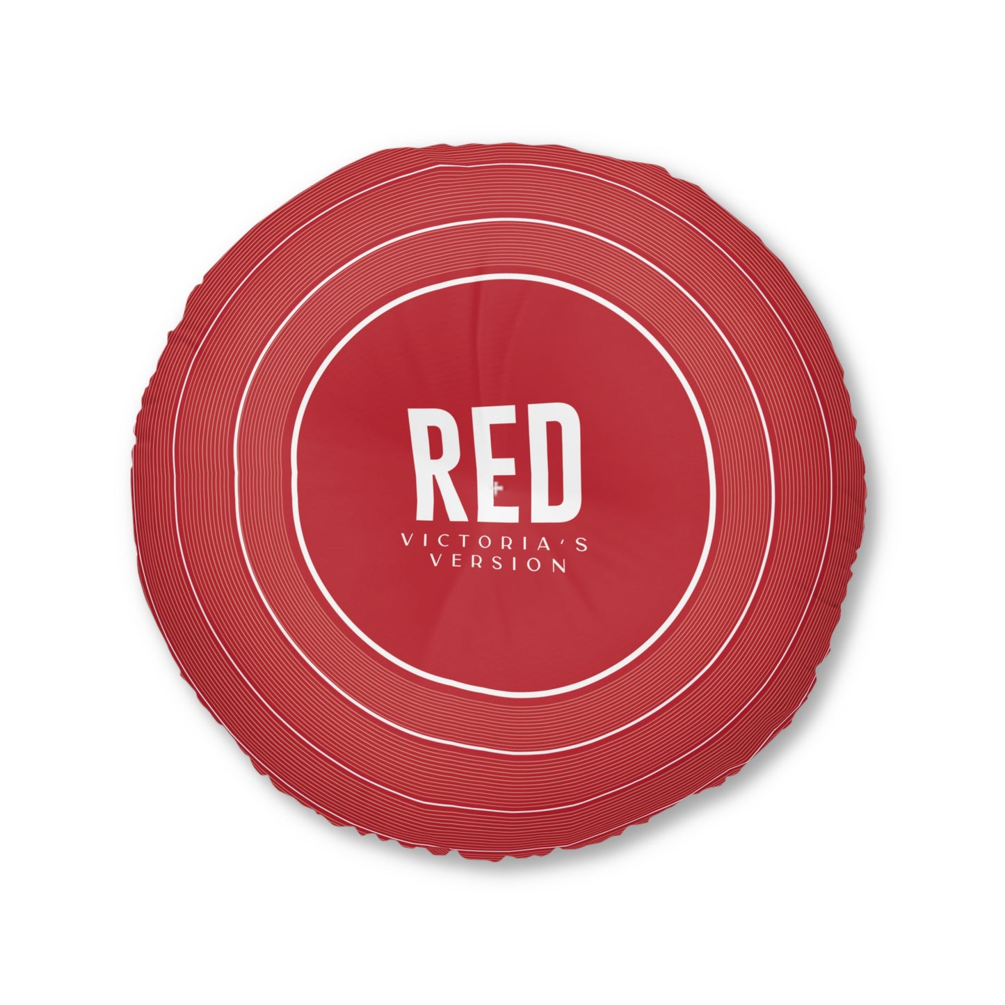 Personalized Tufted Floor Pillow, RED Vinyl Record l CUSTOM Version Name and Era | 30"x30" & 26"x26" | Swiftie Gift Fan