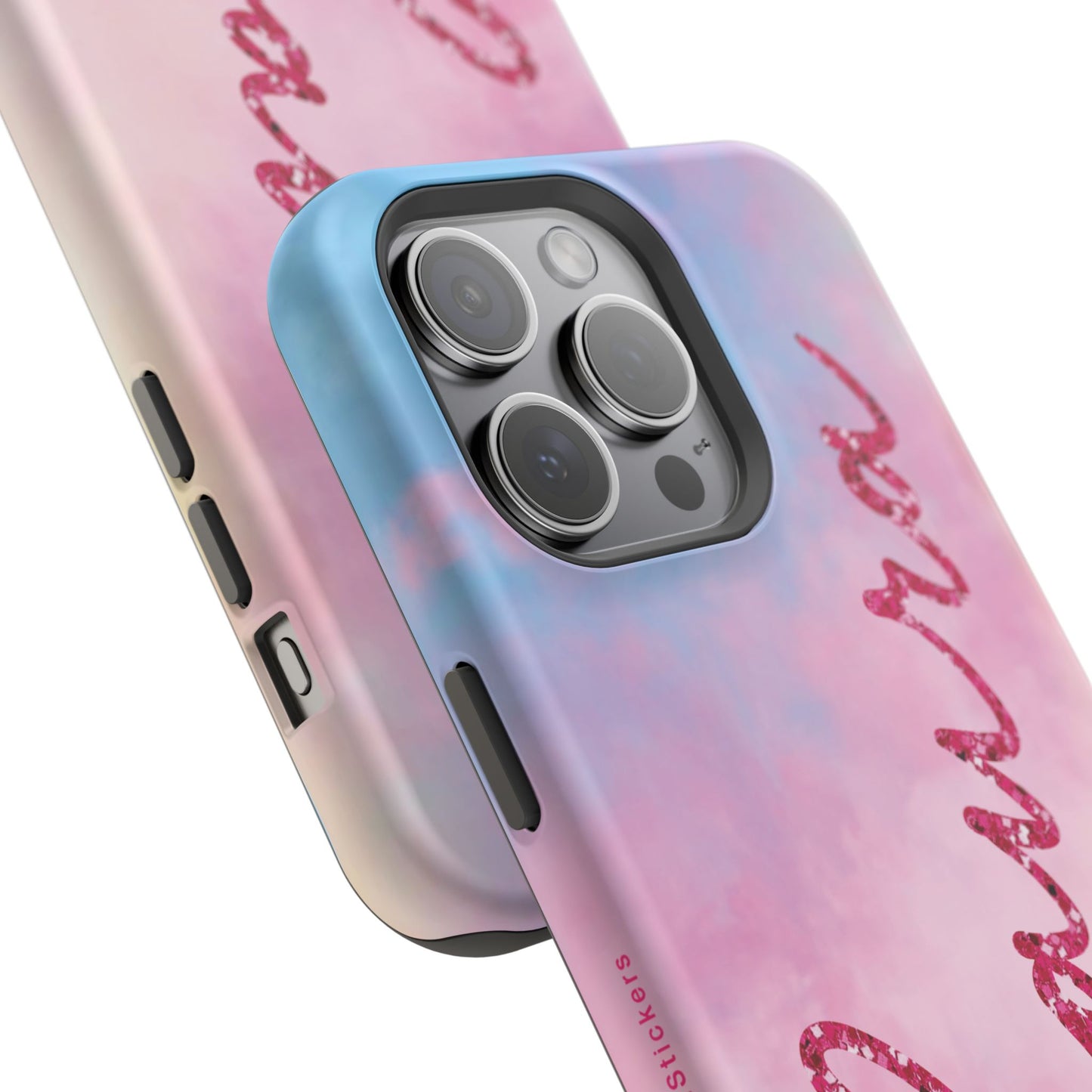 CUSTOM MagSafe Tough Cases | LOVER Faux Pink Glitter Personalized Name | iPhone 15, 14, 13 | Perfect Unique Present Swiftie Fan Gift