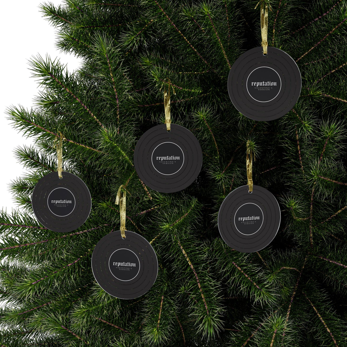 Personalized Acrylic Ornaments, REPUTATION Black Vinyl Record | CUSTOM VERSION, Name or Era | 4" x 4" | Swiftie Gift Fan Present