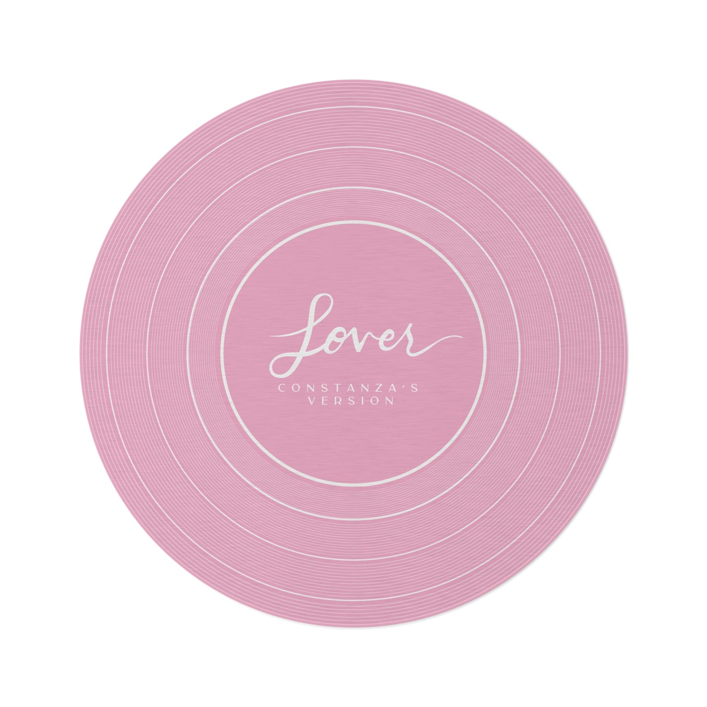 Personalized Round Rug LOVER Pink Vinyl Record | CUSTOM VERSION Name and Era | 60" x 60" | Swiftie Gift Fan Present