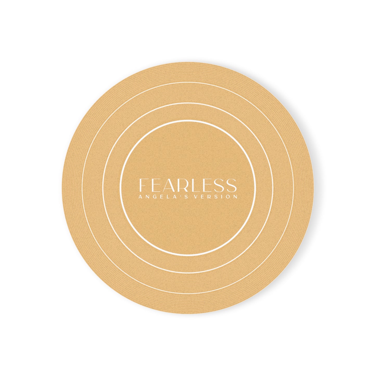 Personalized Cork Back Coaster, FEARLESS Golden Yellow Vinyl Record | CUSTOM VERSION's Name or Era | 4" x 4" | Swiftie Gift Fan Present