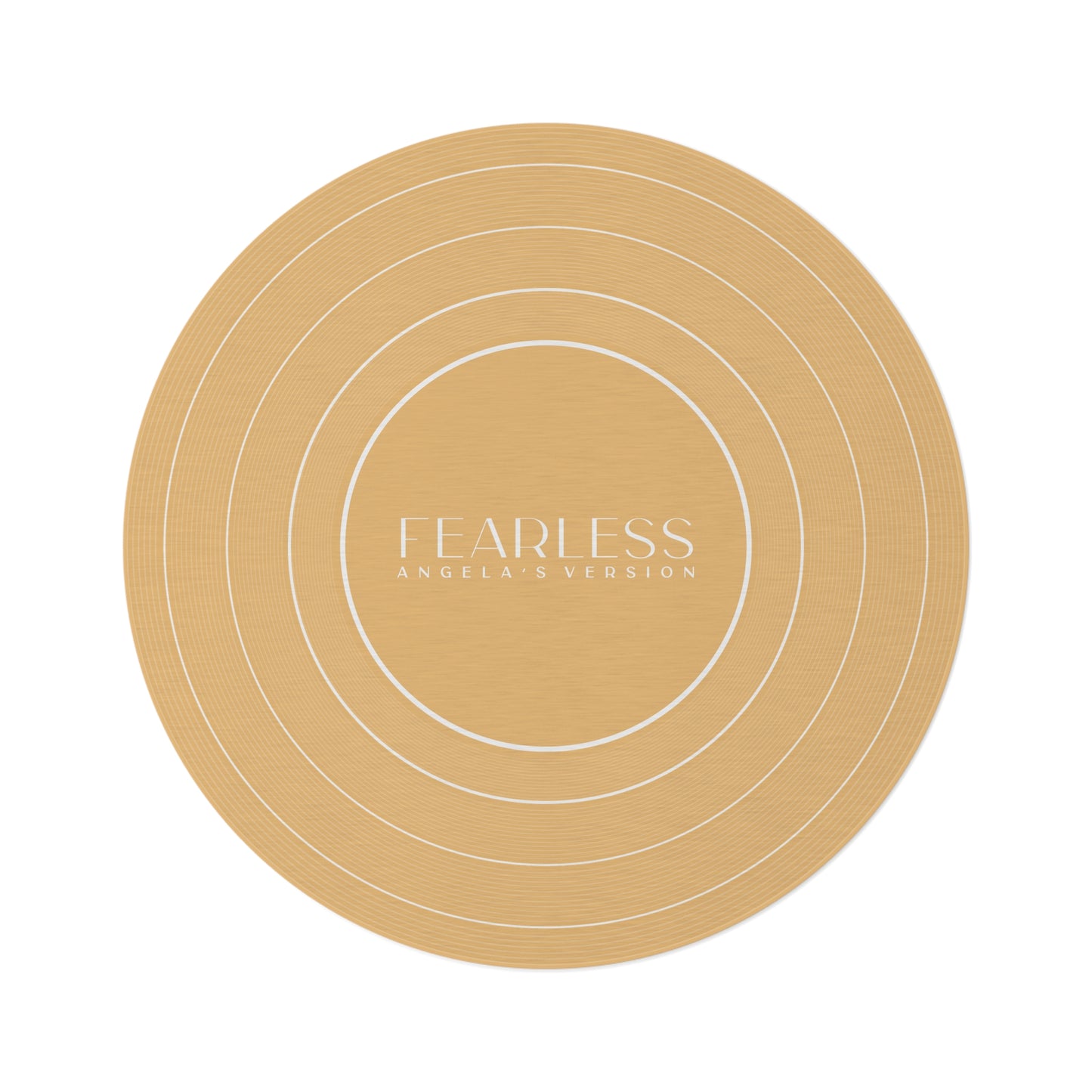 Personalized Round Rug FEARLESS Golden Yellow Vinyl Record | CUSTOM Version, Name and Era | 60" x 60" | Swiftie Gift Fan Present