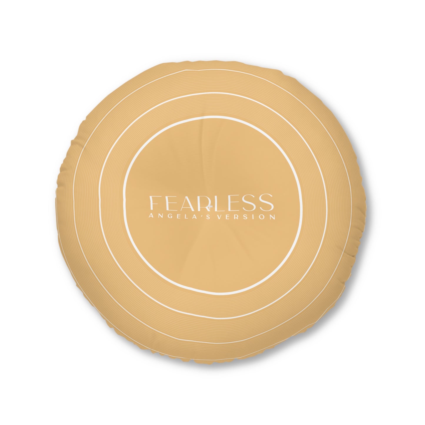 Personalized Tufted Floor Pillow, FEARLESS Golden Yellow Vinyl Record l CUSTOM Version Name and Era | 30"x30" & 26"x26" | Swiftie Gift Fan
