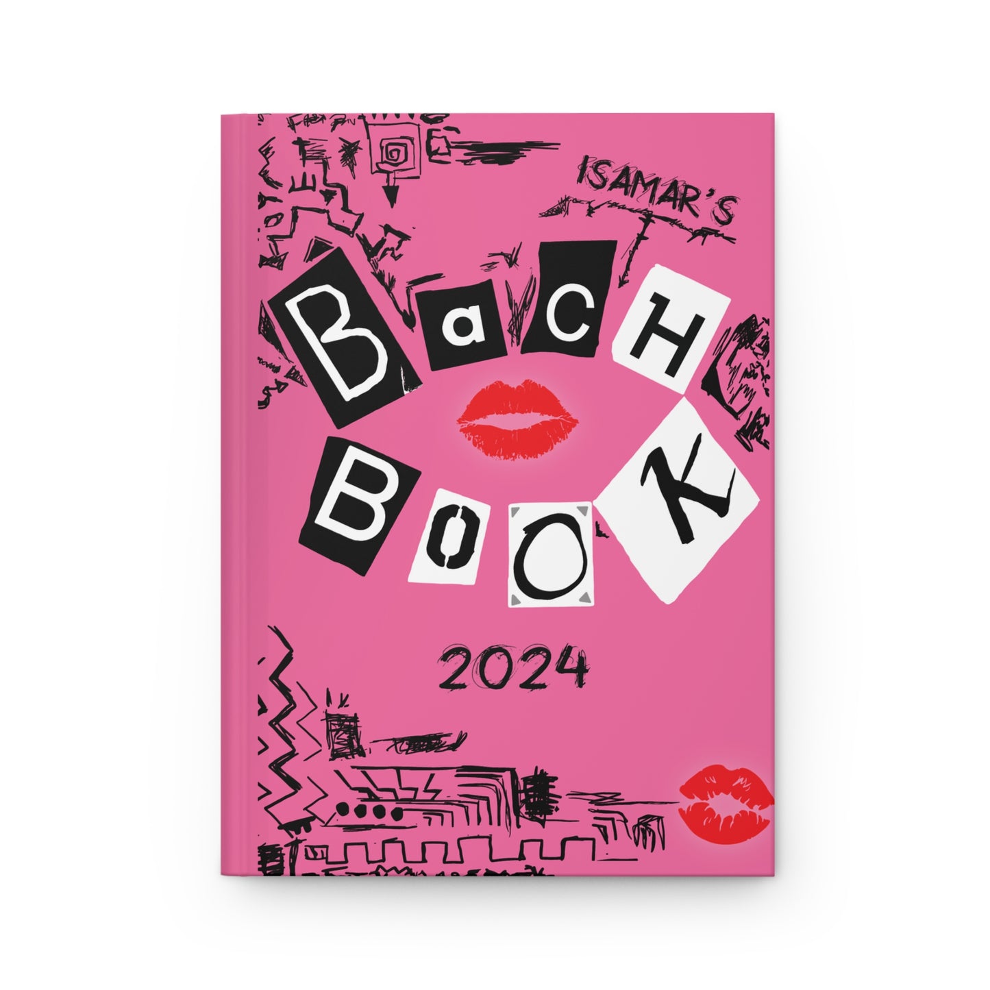 Personalized BURN BOOK (Bach Book) Hardcover Journal 5.75"x8", 150 lined pages (75 sheets), Bachelorette Party MEAN Girls Decor