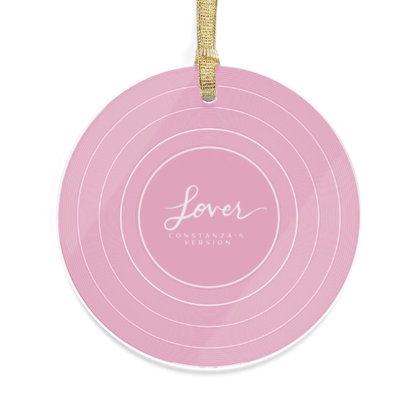 Personalized Acrylic Ornaments, LOVER Pink Vinyl Record | CUSTOM VERSION, Name or Era | 4" x 4" | Swiftie Gift Fan Present