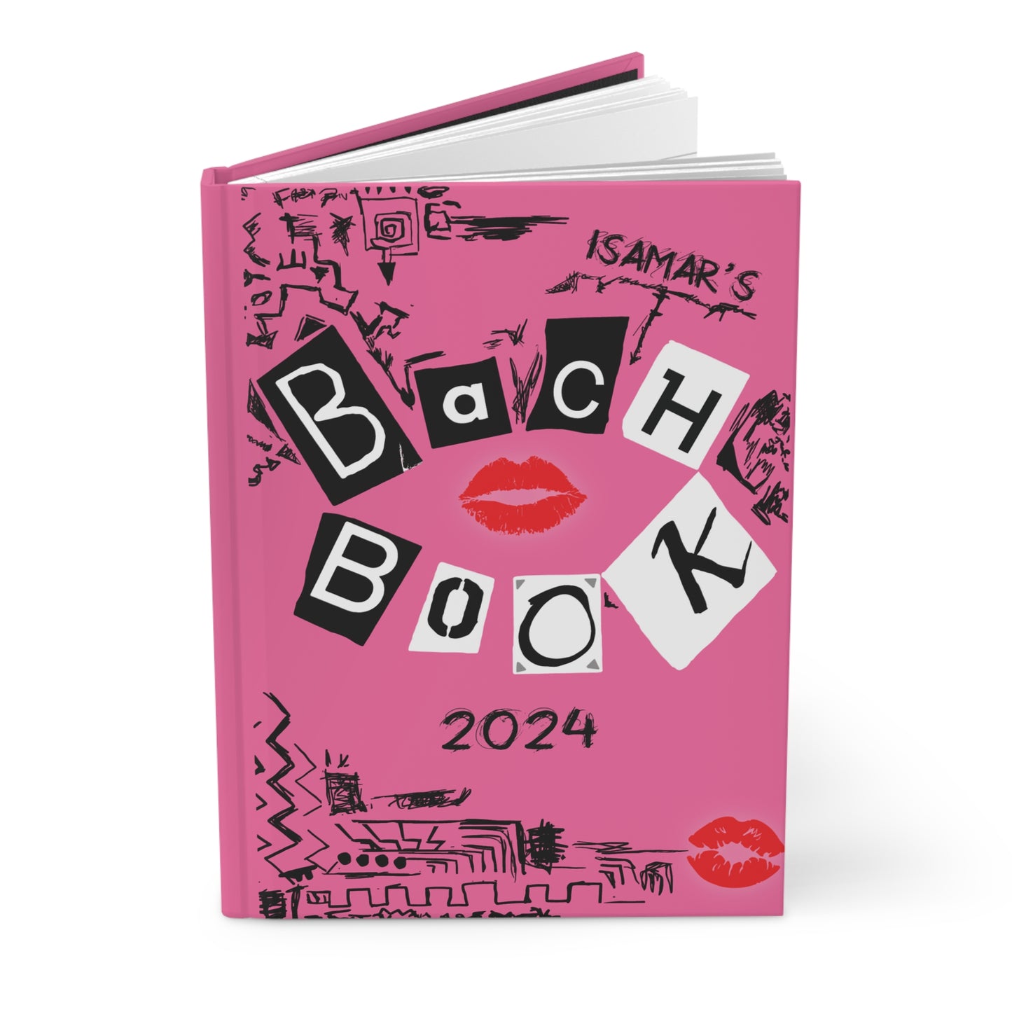 Personalized BURN BOOK (Bach Book) Hardcover Journal 5.75"x8", 150 lined pages (75 sheets), Bachelorette Party MEAN Girls Decor