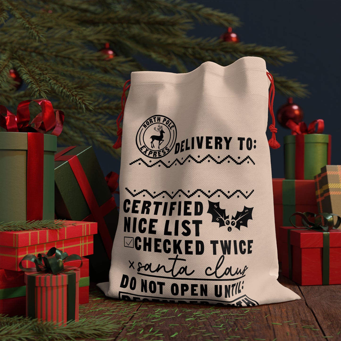 Gift Bag from SANTA SACK, North pole express delivery to certified nice list