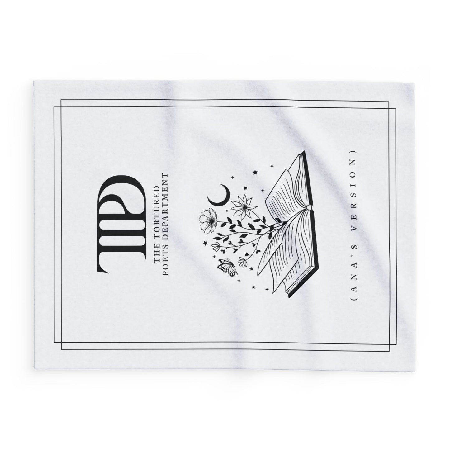 Tortured Poets Inspired White Arctic Fleece Blanket | 30" x 40", 50" x 60", and 60" x 80" | Swiftie Gift Fan Present