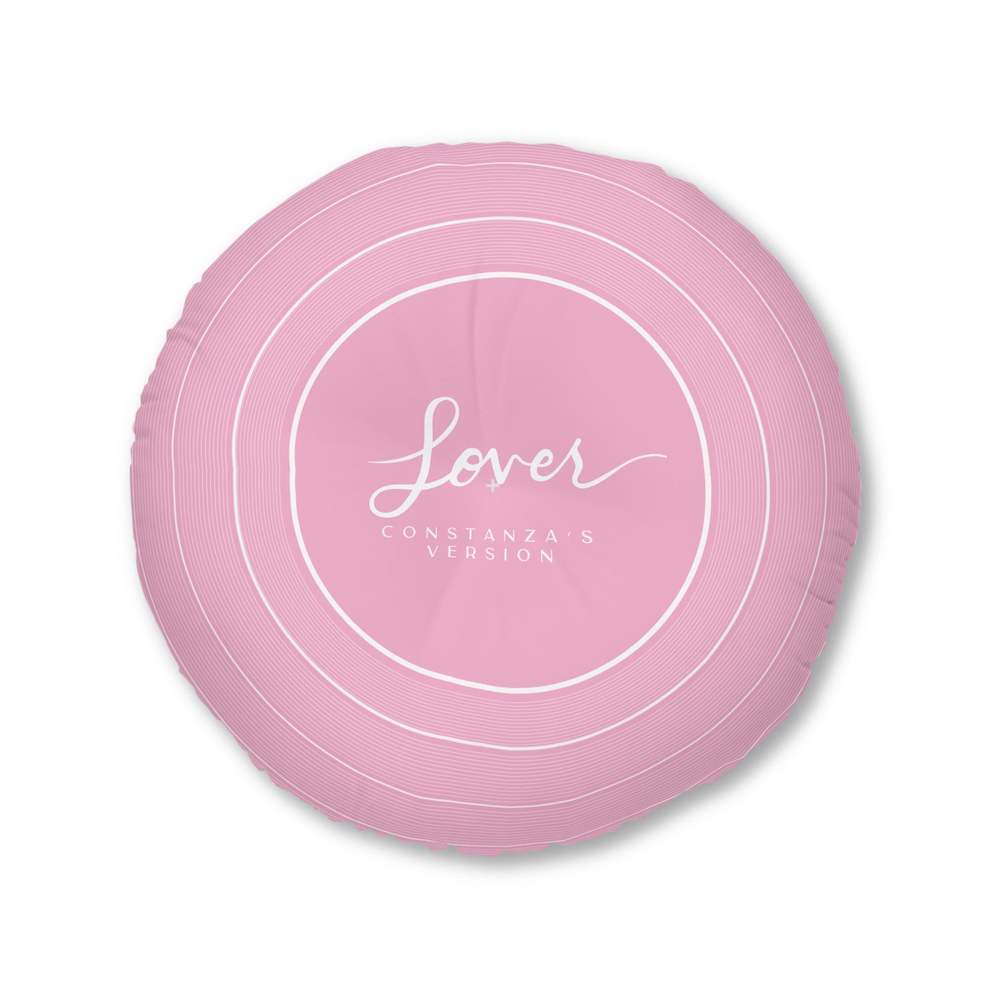 Personalized Tufted Floor Pillow, LOVER Pink and Blue Vinyl Record l CUSTOM Version Name and Era | 30"x30" & 26"x26" | Swiftie Gift Fan