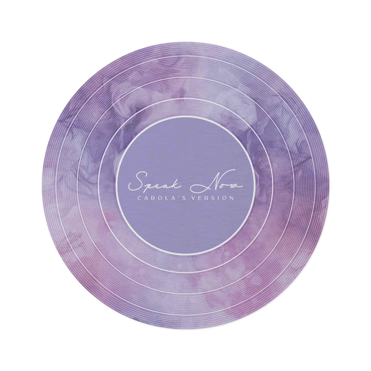 Personalized Round Rug SPEAK NOW Purple Haze Vinyl Record | CUSTOM Version, Name and Era | 60" x 60" | Swiftie Gift Fan Present