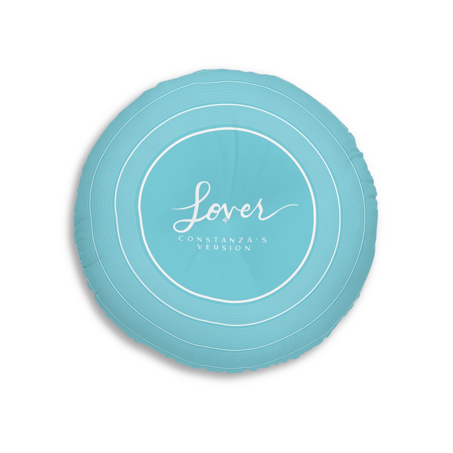 Personalized Tufted Floor Pillow, LOVER Pink and Blue Vinyl Record l CUSTOM Version Name and Era | 30"x30" & 26"x26" | Swiftie Gift Fan
