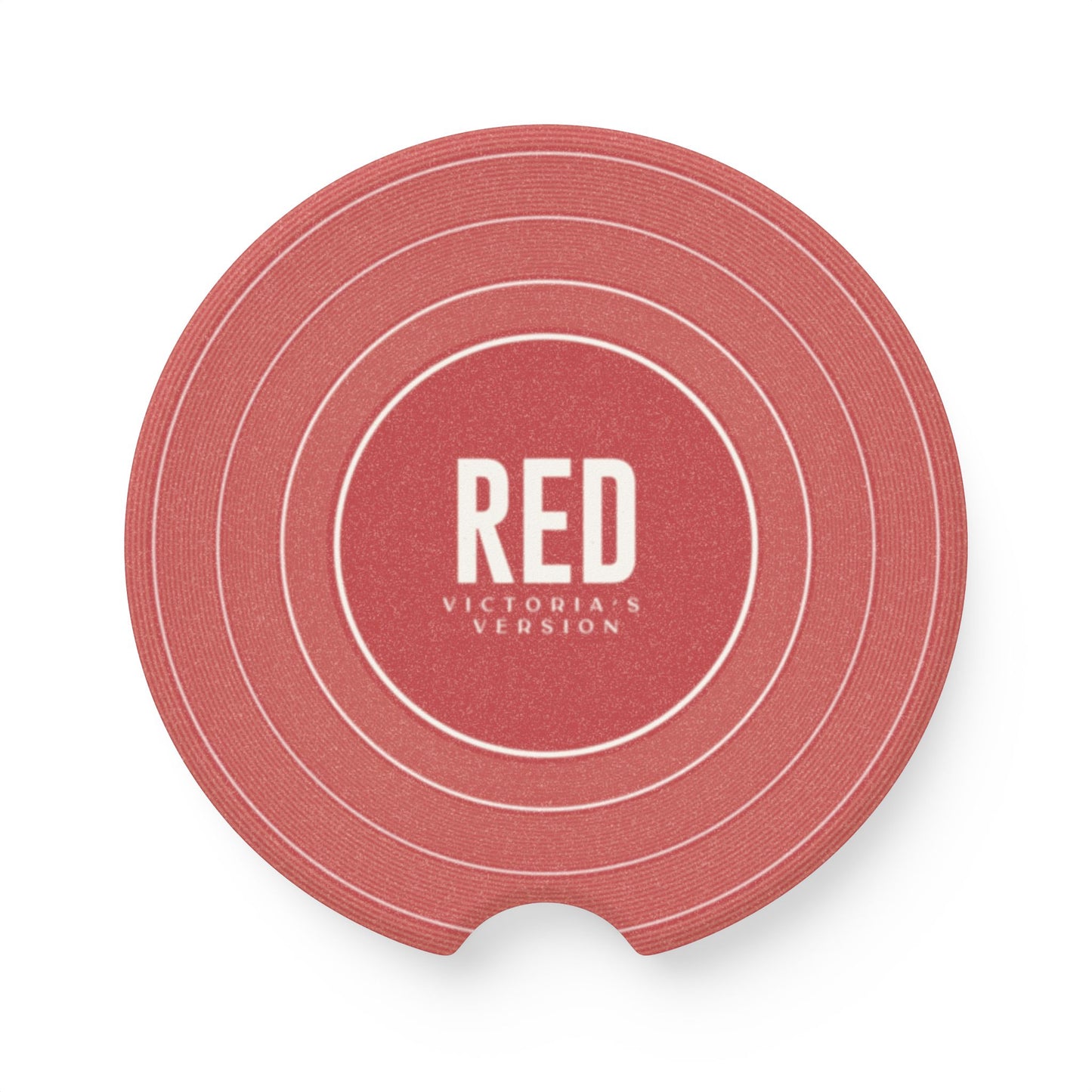 Personalized RED Soapstone Car Coaster, CUSTOM VERSION's Name | 2.6" x 2.6" round | Swiftie Fan Gift
