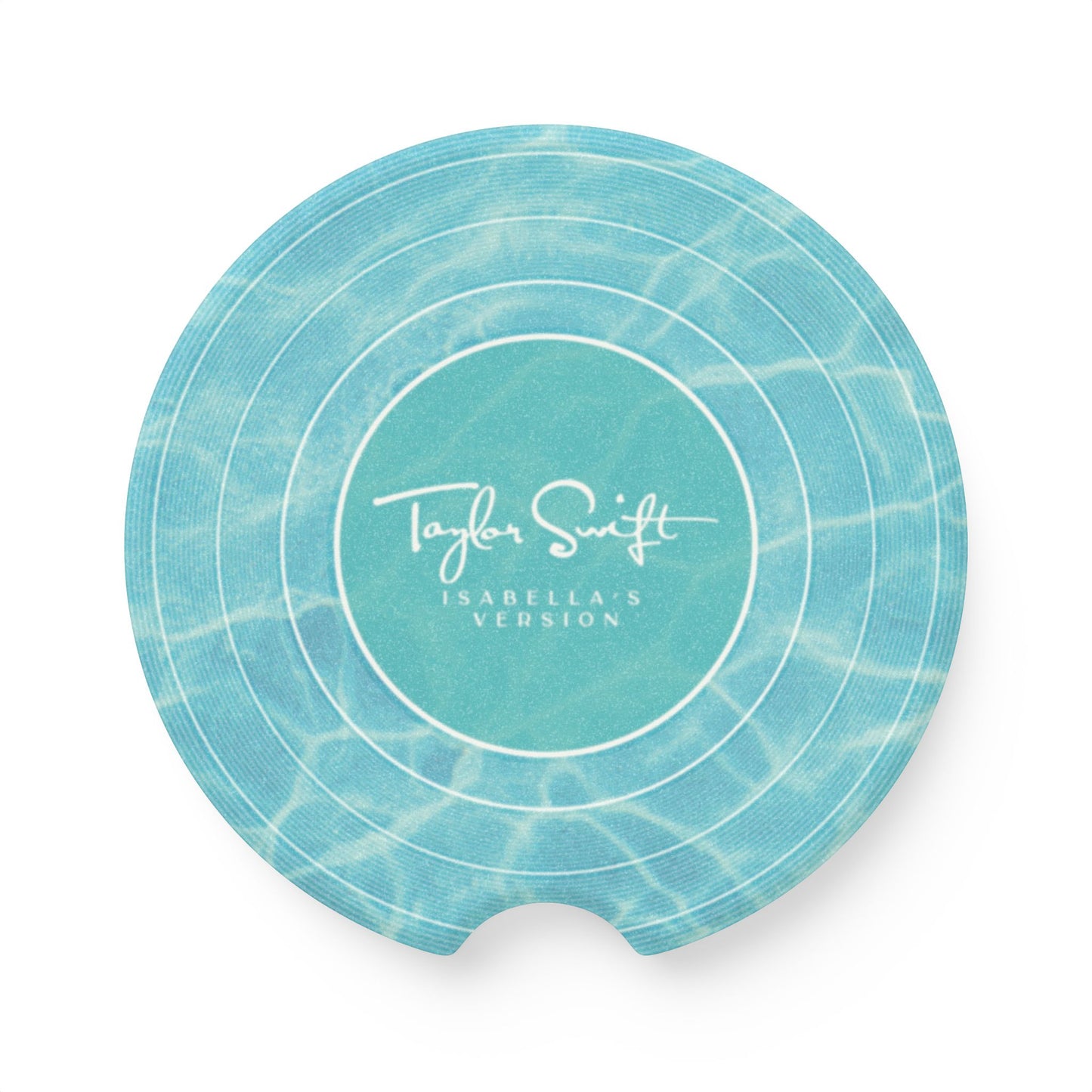 Personalized Pool Water Vinyl Record Soapstone Car Coaster, CUSTOMIZED VERSION'S Name | 2.6" x 2.6" round | Swiftie Fan Gift