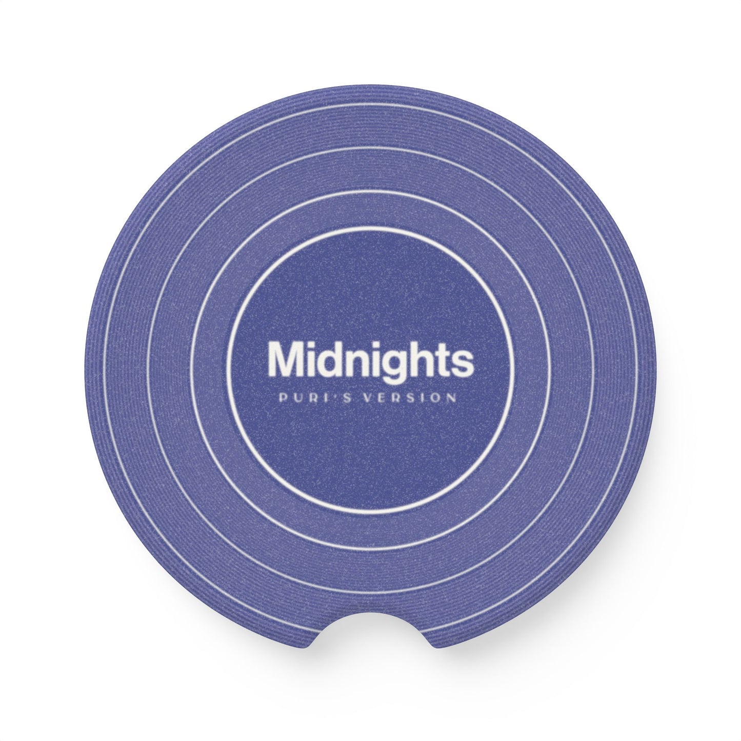 Personalized MIDNIGHTS Blue Vinyl Record Soapstone Car Coaster, CUSTOM VERSION's Name | 2.6" x 2.6" round | Swiftie Fan Gift