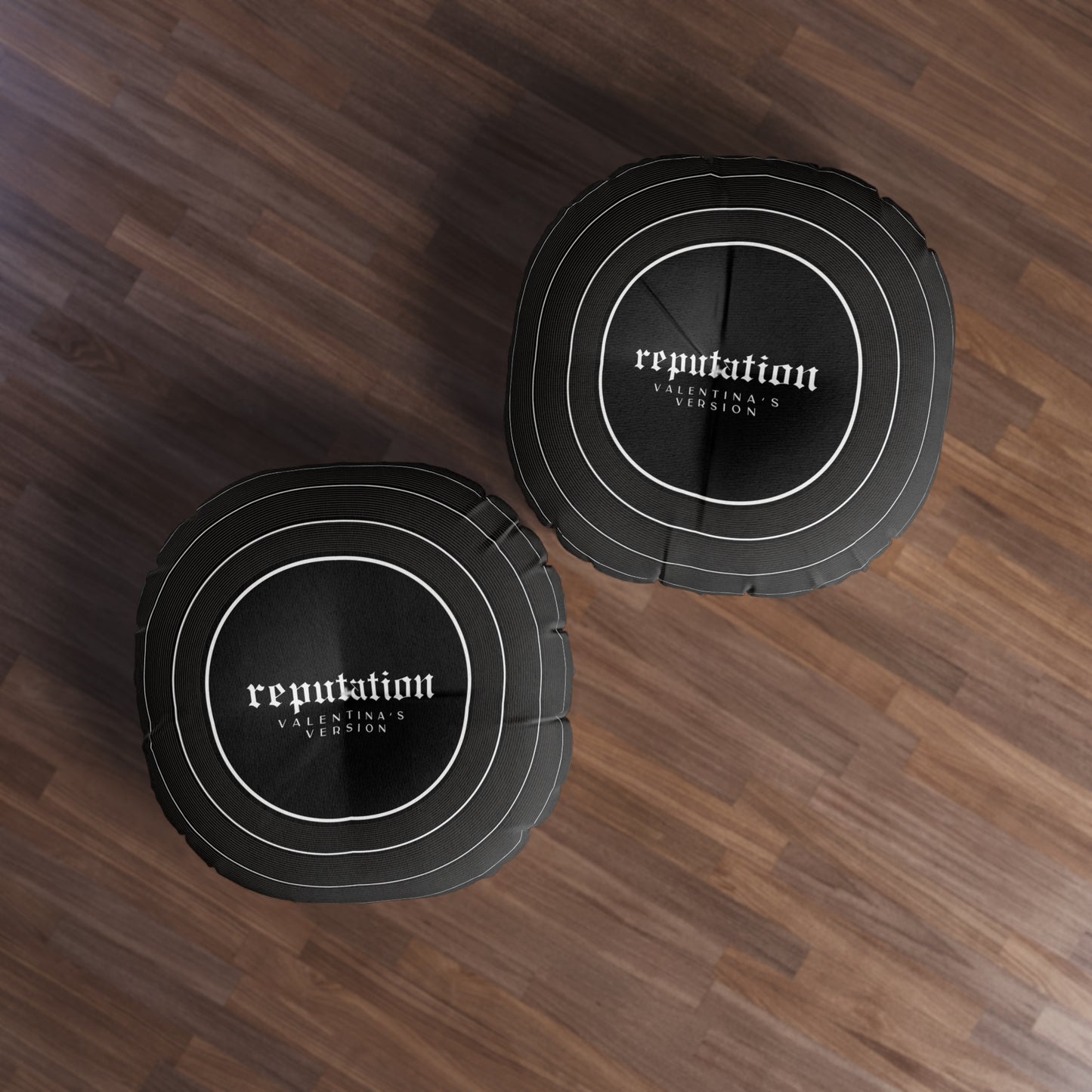 Personalized Tufted Floor Pillow, REPUTATION Black Vinyl Record l CUSTOM Version Name and Era | 30"x30" & 26"x26" | Swiftie Gift Fan