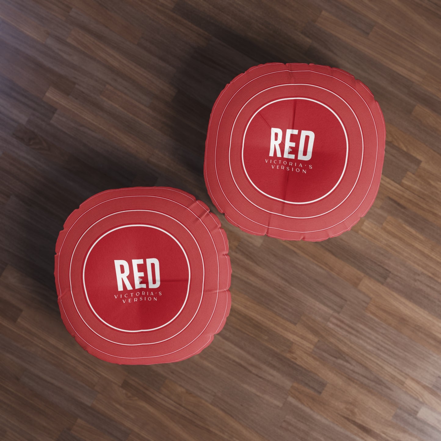 Personalized Tufted Floor Pillow, RED Vinyl Record l CUSTOM Version Name and Era | 30"x30" & 26"x26" | Swiftie Gift Fan