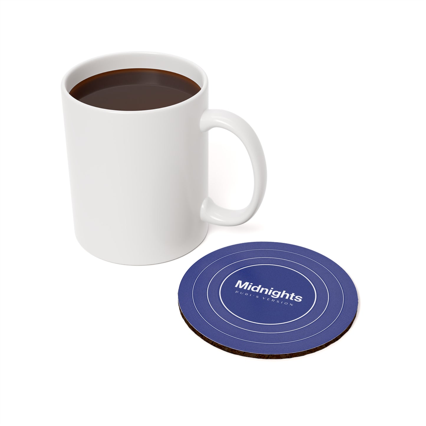 Personalized Cork Back Coaster MIDNIGHTS Blue Vinyl Record | CUSTOM VERSION's Name or Era | 4" x 4" | Swiftie Gift Fan Present