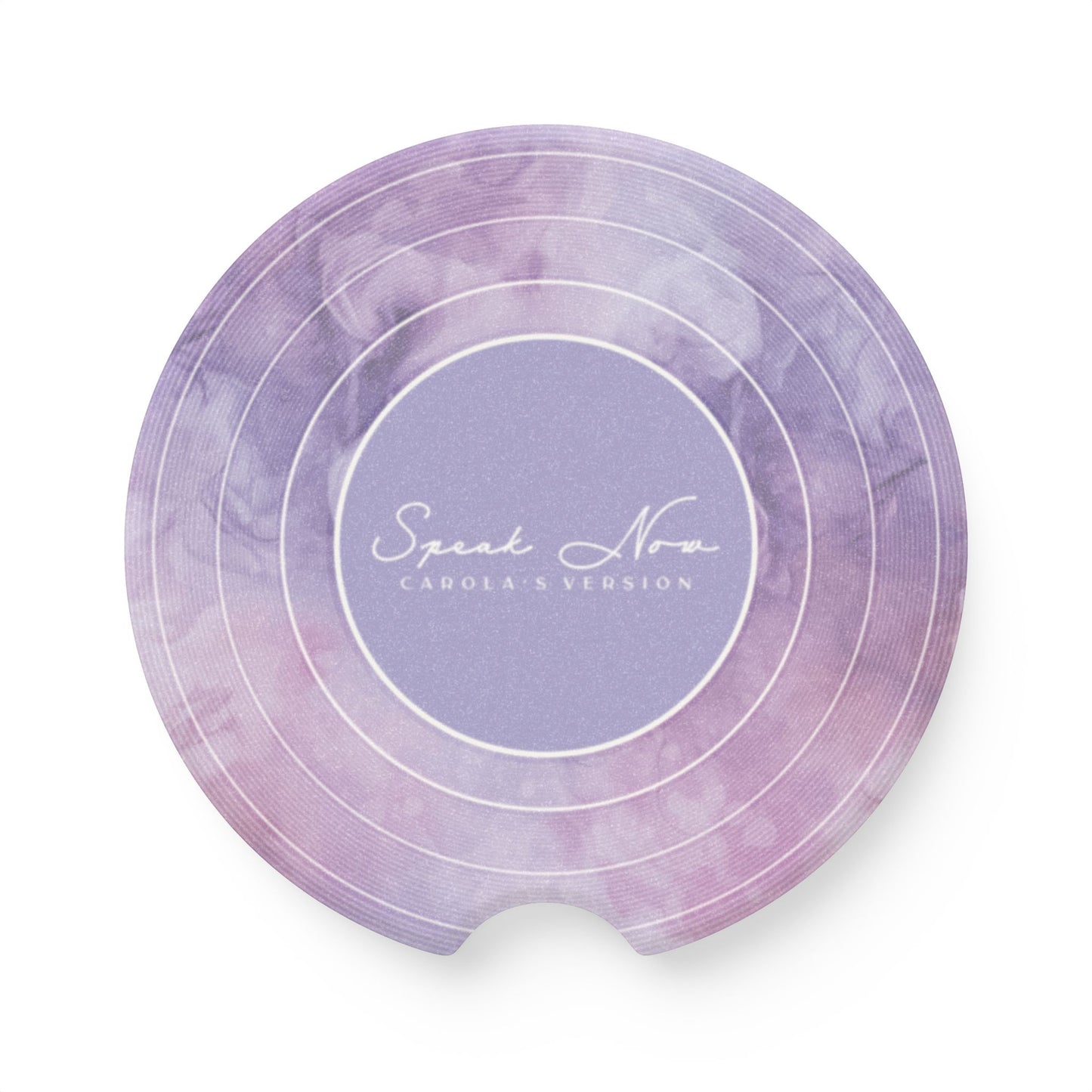 Personalized Soapstone Car Coaster SPEAK NOW Purple Haze Vinyl Record | CUSTOM Version, Name and Era | 2.6" x 2.6" round | Swiftie Fan Gift