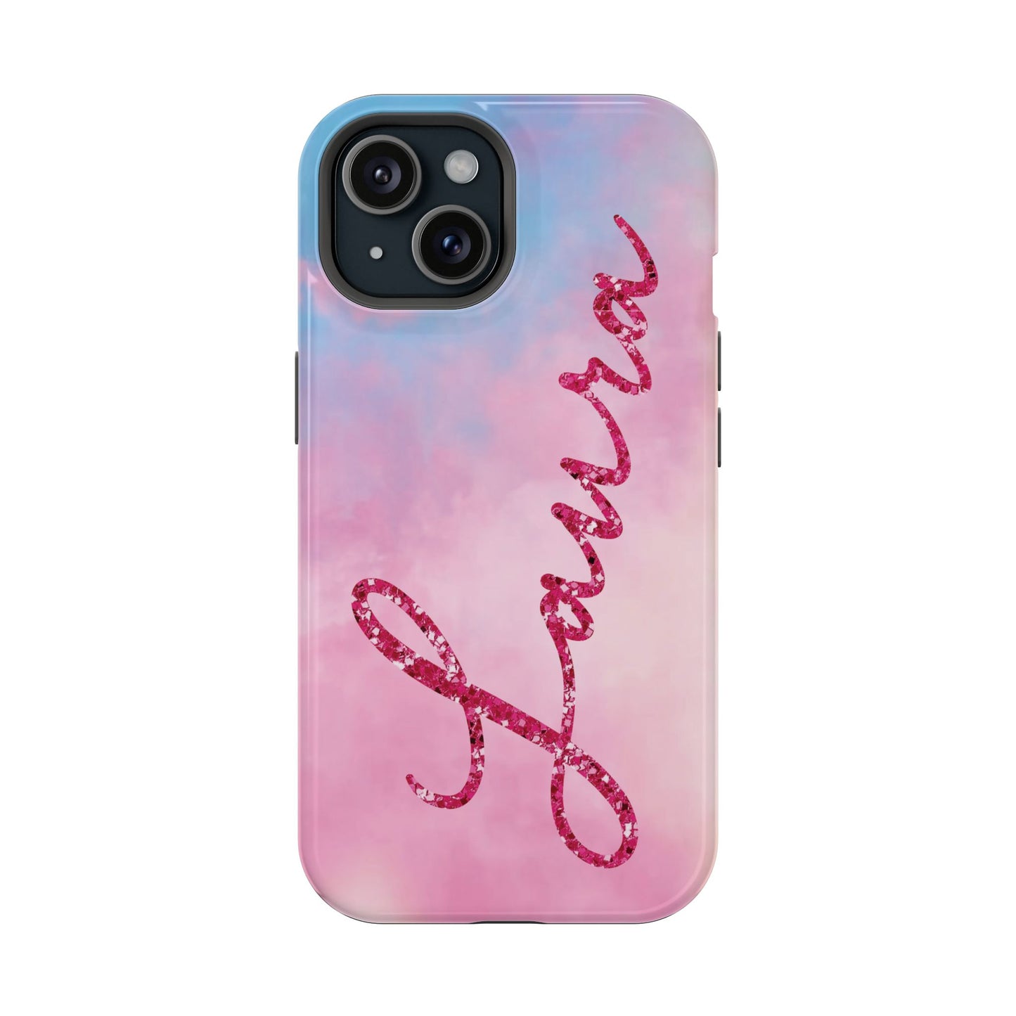 CUSTOM MagSafe Tough Cases | LOVER Faux Pink Glitter Personalized Name | iPhone 15, 14, 13 | Perfect Unique Present Swiftie Fan Gift