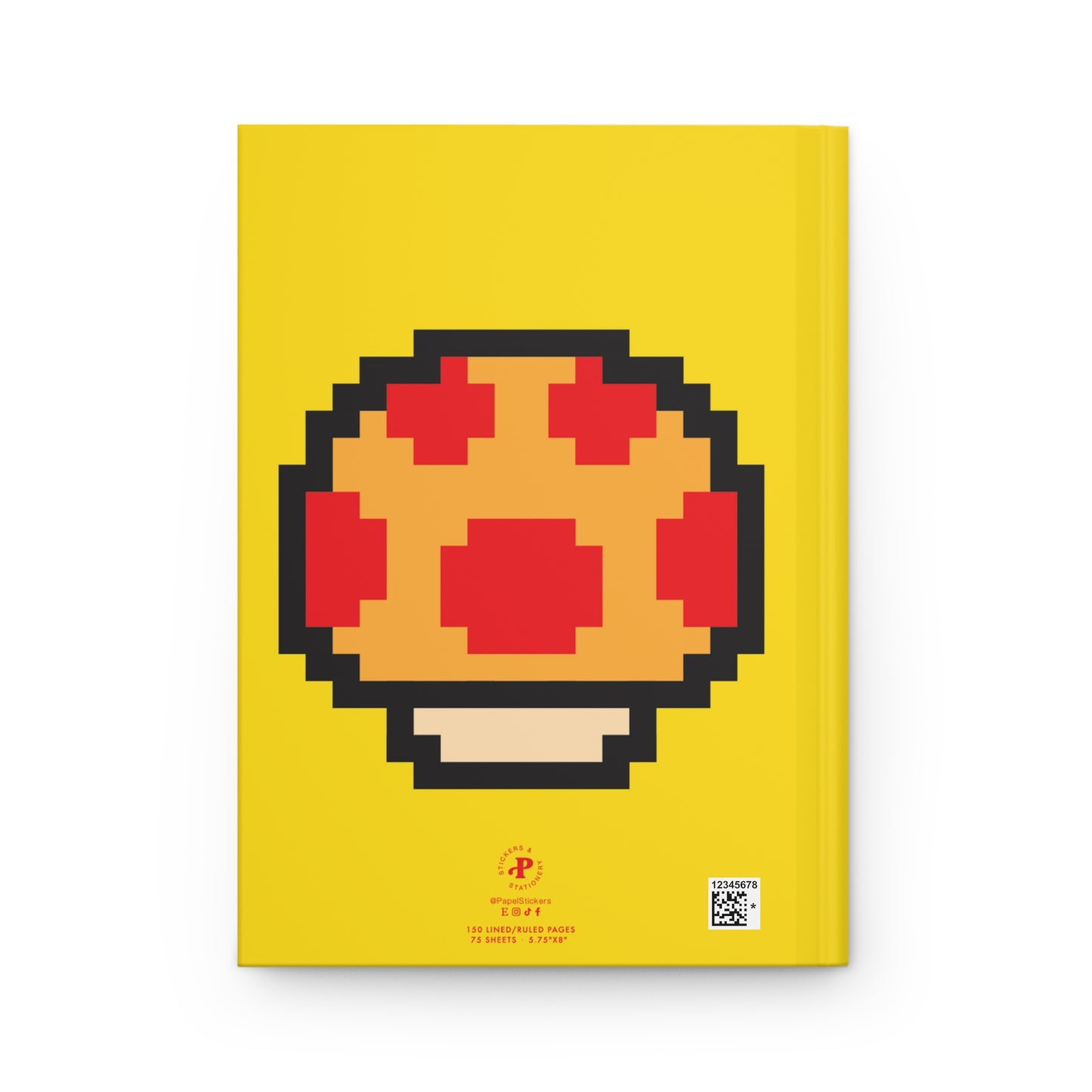 Personalized MEGA Mushroom Inspired | Hardcover Journal 5.75"x8" | 150 lined pages | Perfect Video Gamer Gift