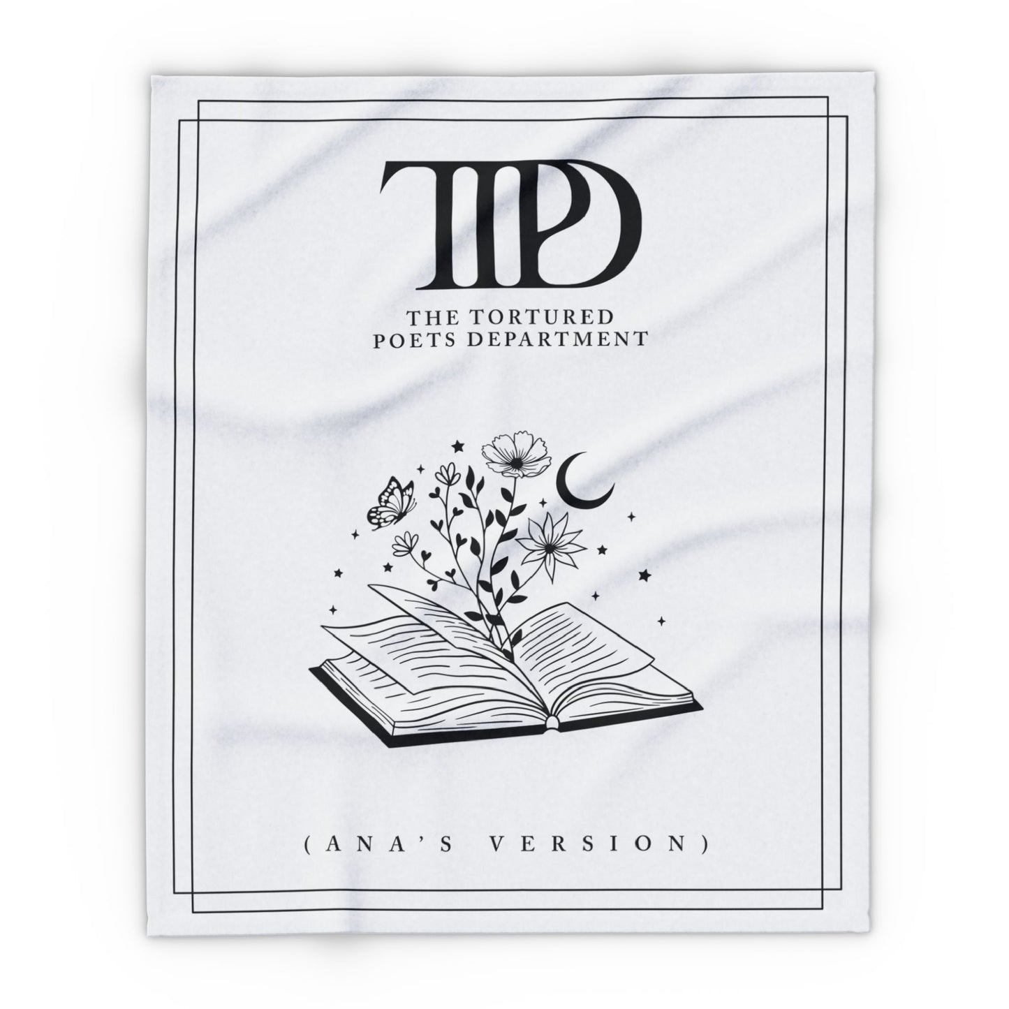 Tortured Poets Inspired White Arctic Fleece Blanket | 30" x 40", 50" x 60", and 60" x 80" | Swiftie Gift Fan Present