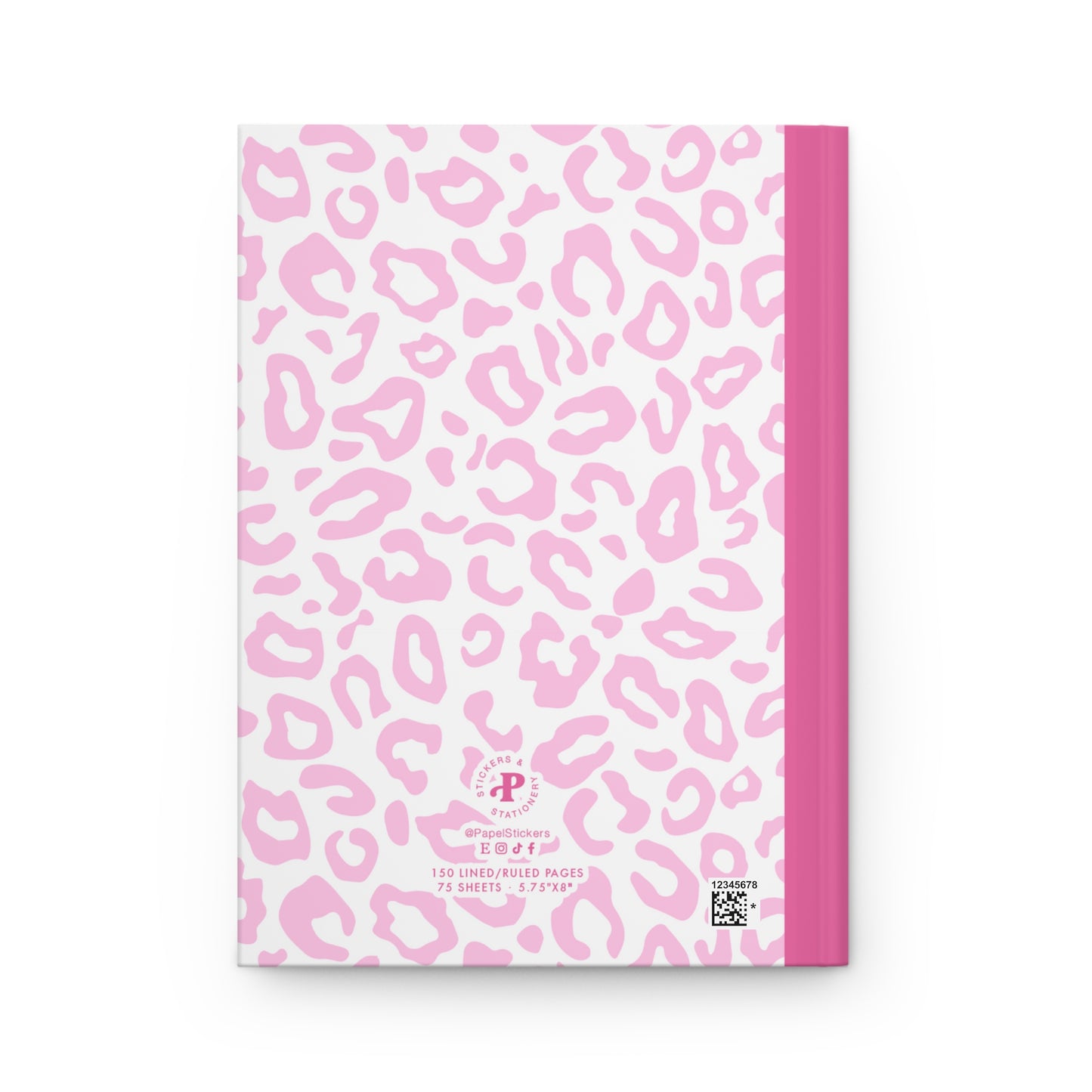 5.75x8" Hardcover PINK LEOPARD Composition Book, 150 lined pages, Unique Valentine's Day Gift for Kids/Classmate/Coworker/Best Friend