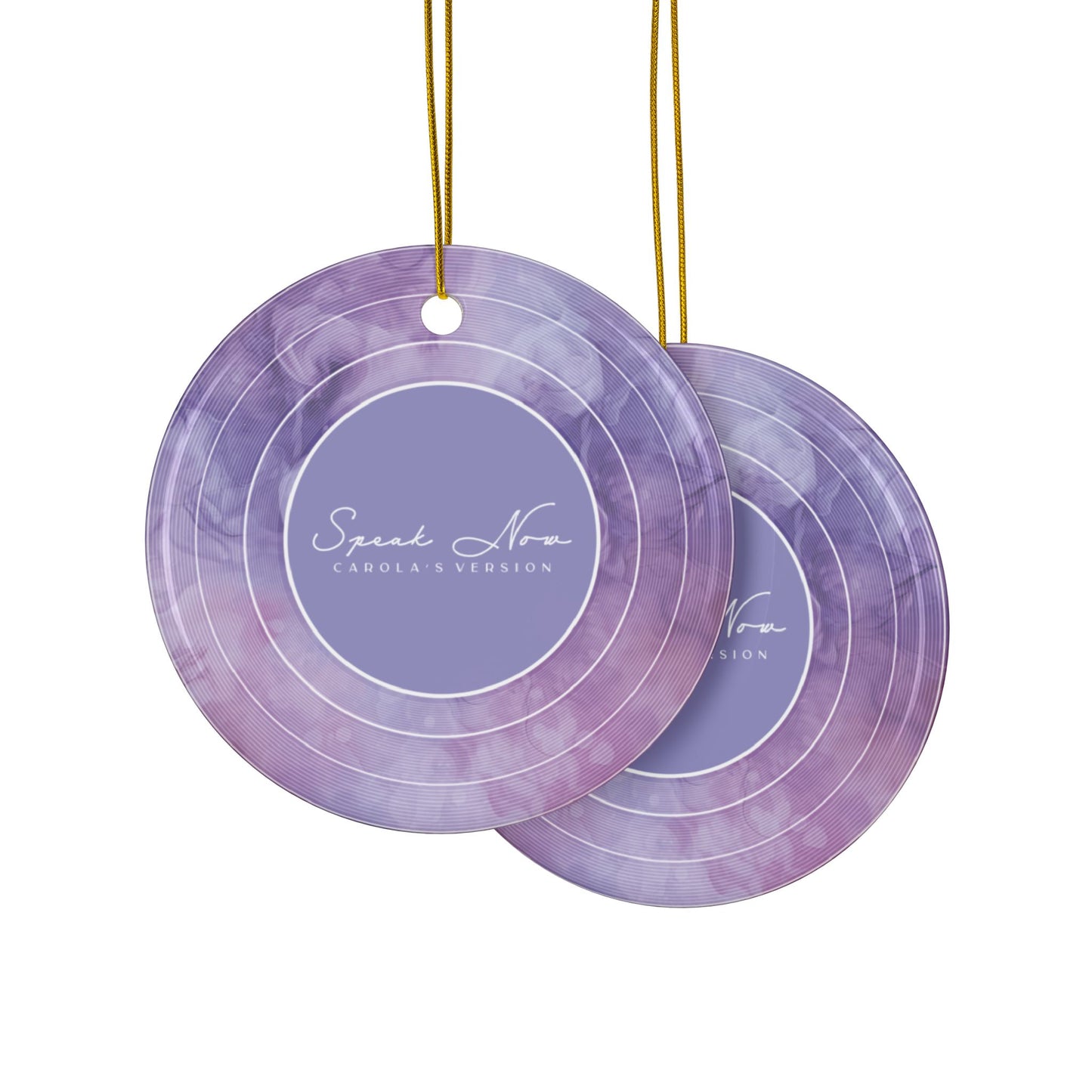 Personalized Ceramic Ornament, SPEAK NOW Purple Haze Vinyl Record | CUSTOM Version, Name or Era | 4" x 4" | Swiftie Gift Fan Present