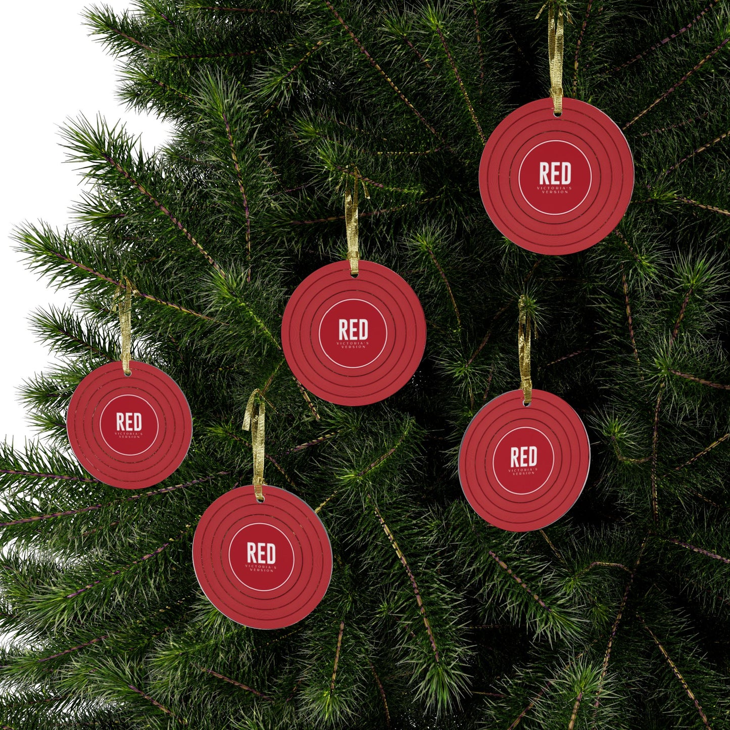 Personalized Acrylic Ornaments, RED Vinyl Record | CUSTOM VERSION, Name or Era | 4" x 4" | Swiftie Gift Fan Present