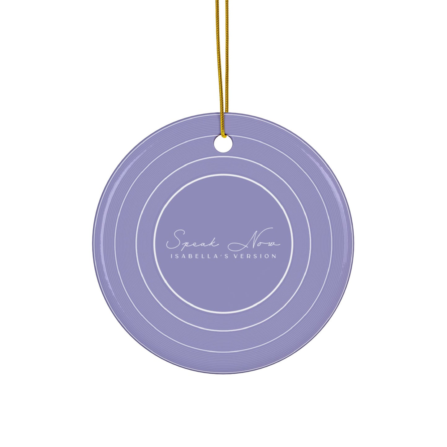 Personalized Ceramic Ornament, SPEAK NOW Purple Vinyl Record | CUSTOM Version, Name or Era | 4" x 4" | Swiftie Gift Fan Present