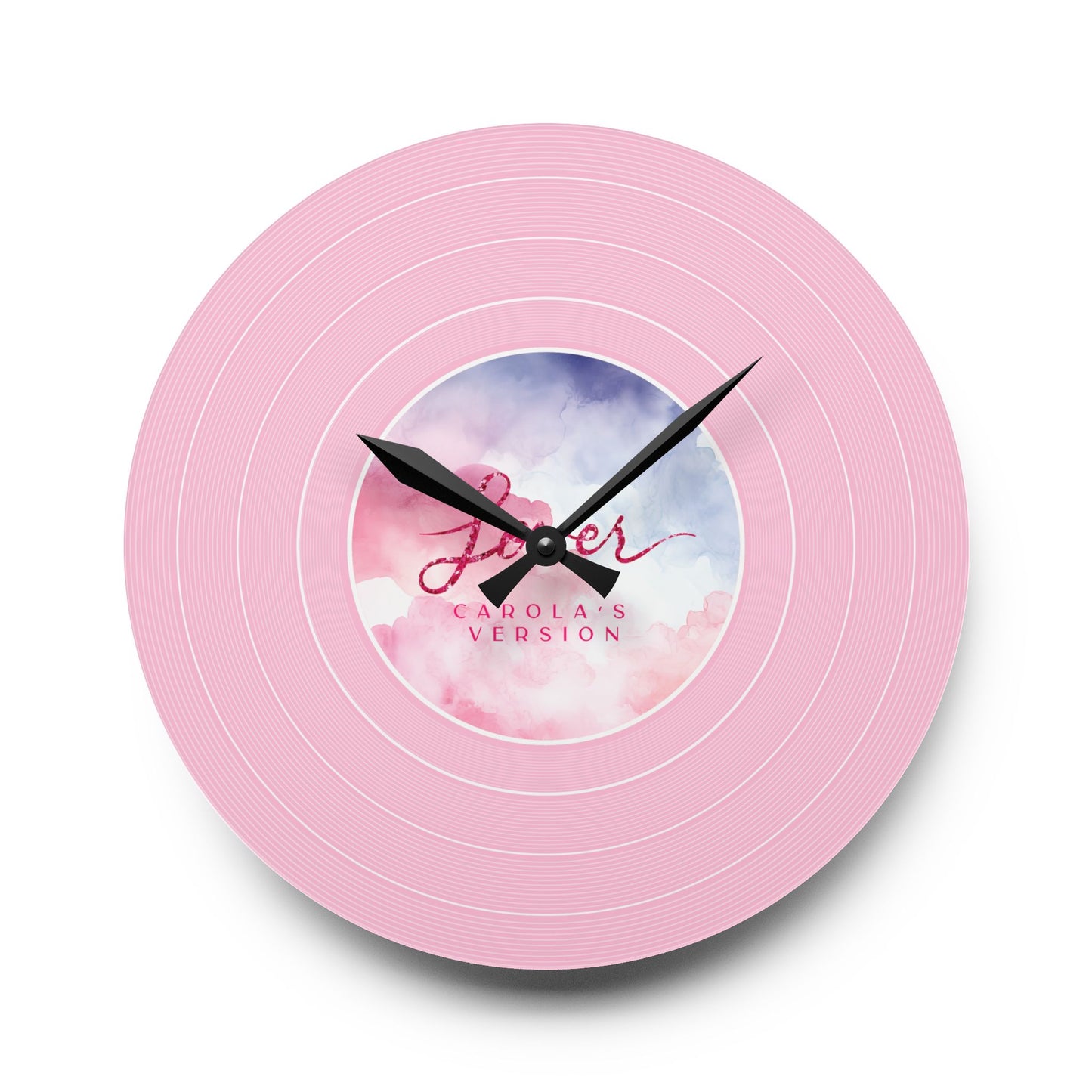Personalized Acrylic Wall Clock LOVER Pink Clouds Vinyl Record | CUSTOM VERSION Name or Era | 10.75'' or 8'' | Swiftie Gift Fan Present