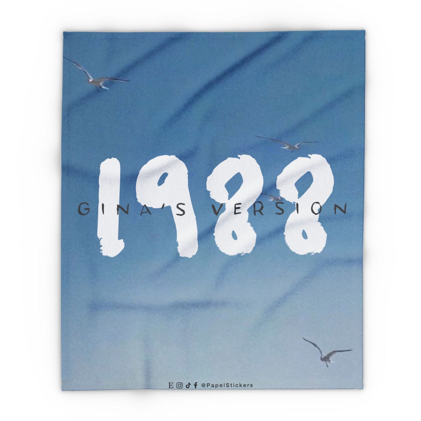 1989 Blue Seagulls Plush BLANKET | 30x40", 50x60" and 60x80" | Swiftie Personalized Gift Unique Present | T.S. Merch