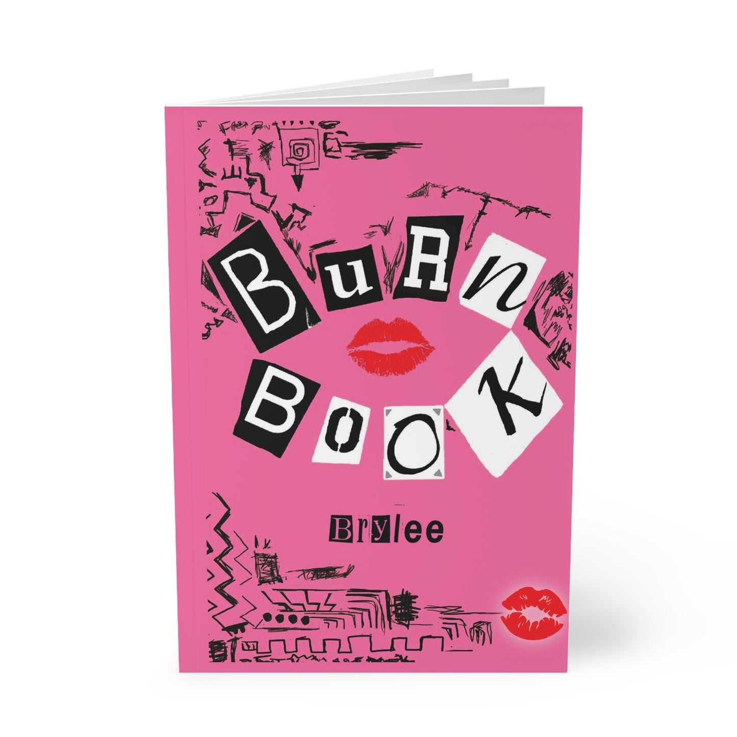 Personalized BURN BOOK Softcover Notebook A5, Regina George MEAN Girls Inspired Cover, 150 lined pages (75 sheets)
