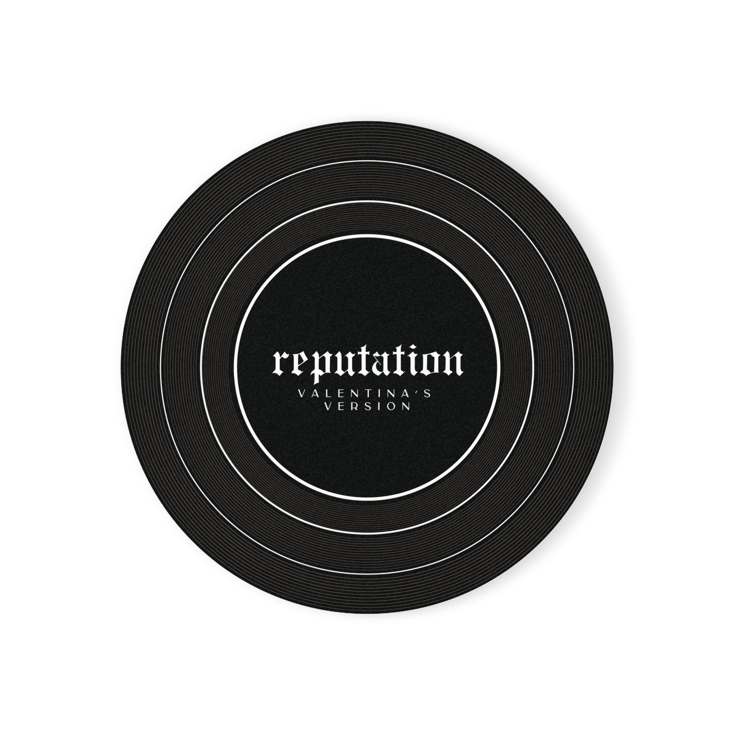 Personalized Cork Back Coaster REPUTATION Black Vinyl Record | CUSTOM VERSION's Name or Era | 4" x 4" | Swiftie Gift Fan Present
