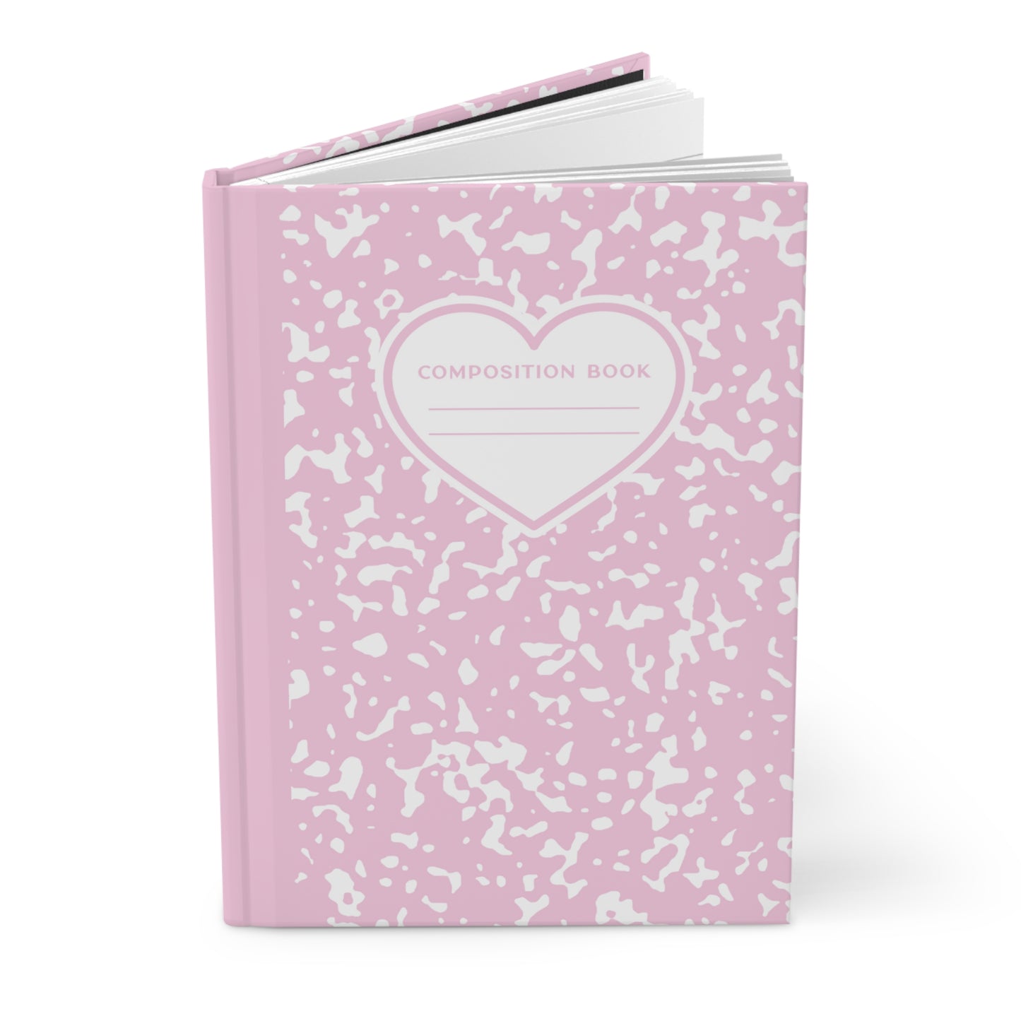 CUTE COMPOSITION BOOK Hardcover Journal 5.75"x8", 150 pages, Pastel Pink, Perfect Valentine's Day Gift for Girls/Coworker/Friend/Classmate