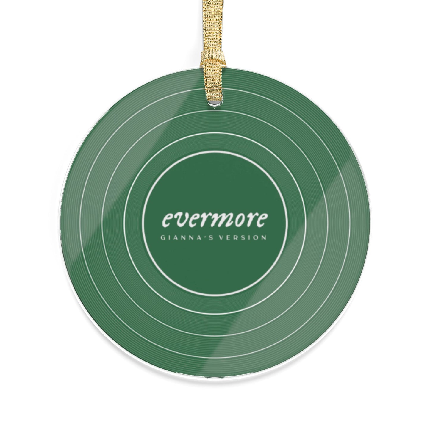 Personalized Acrylic Ornaments, EVERMORE Forest Green Vinyl Record | CUSTOM VERSION Name or Era | 4" x 4" | Swiftie Gift Fan Present