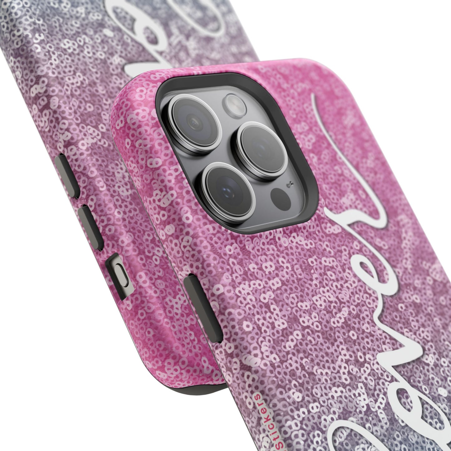 MagSafe Tough Cases | LOVER Pink Blue SEQUIN Glitter | iPhone 15, 14, 13