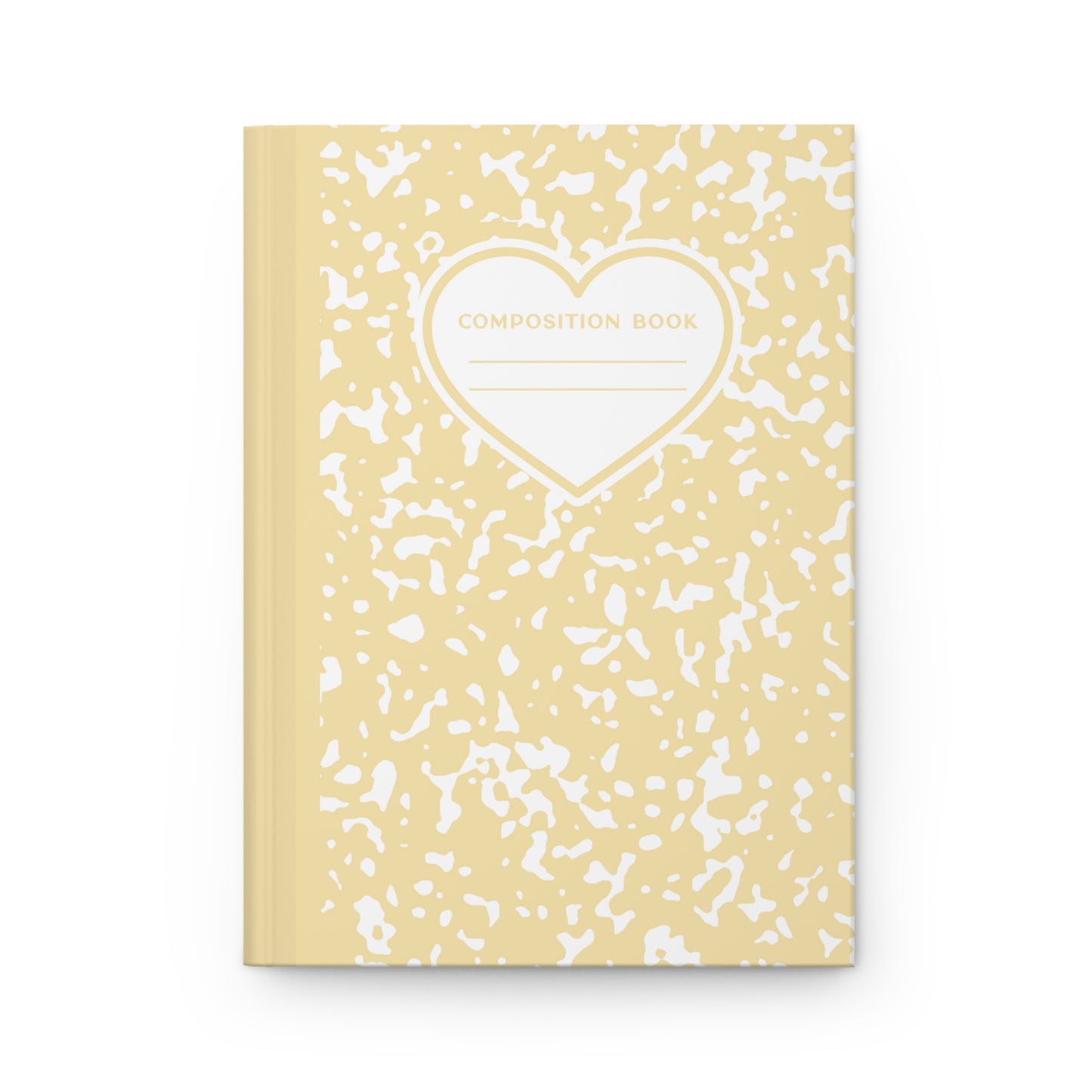 CUTE COMPOSITION BOOK Hardcover Journal 5.75"x8", 150 pages, Pastel Yellow, Perfect Valentine's Day Gift for Girls/Coworker/Friend/Classmate